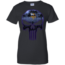 Load image into Gallery viewer, Minnesota Vikings Football The Punisher Skull T-Shirt For Women