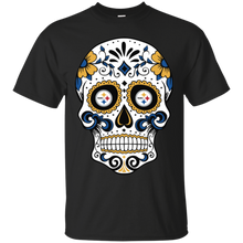 Load image into Gallery viewer, Pittsburgh Steelers Sugar Skull T - Shirt For Men