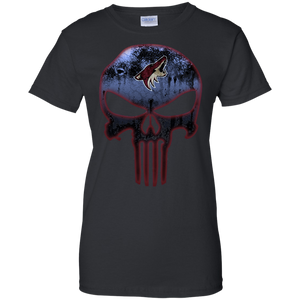 Arizona Coyotes Hockey The Punisher Skull T-Shirt For Women