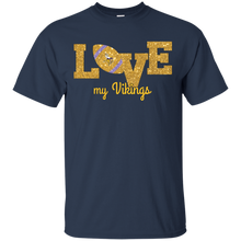 Load image into Gallery viewer, Glitter Love For Minnesota Vikings Fans T - Shirt For Men