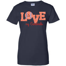 Load image into Gallery viewer, Glitter Love For St. Louis Cardinals Fans T-Shirt For Women